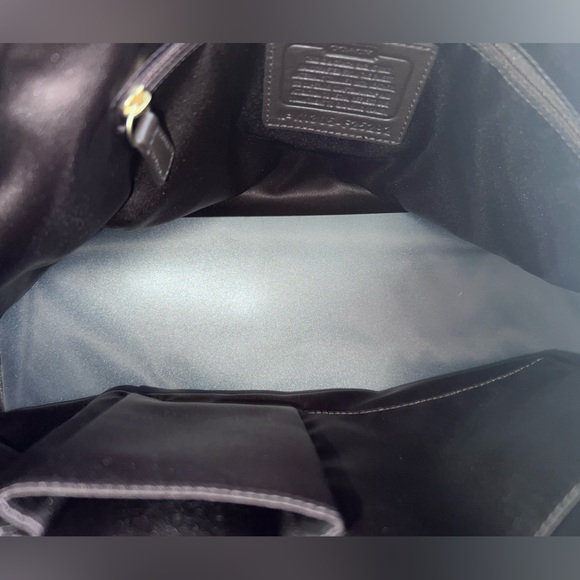 Coach signature large sateen and leather book tote bag - Picture 15 of 16